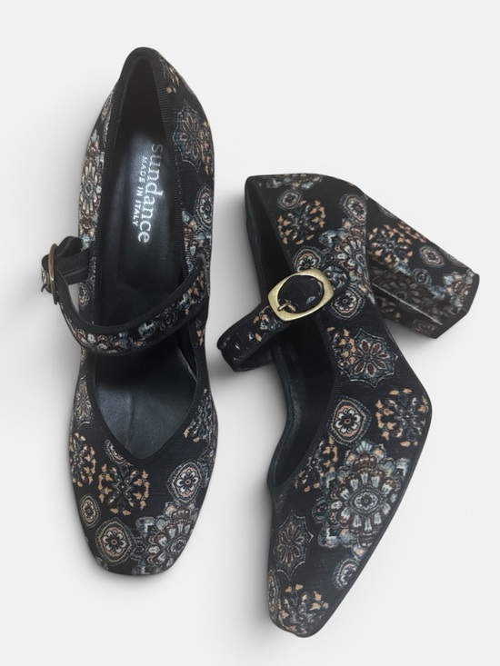 Sundance Shoes - Sundance Catalog Beauty Beyond Heels Classic Mary Jane Strap Paisley Print